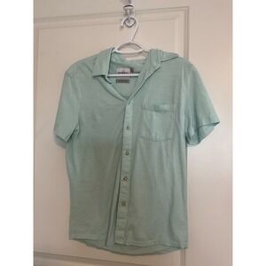 GOODFELLOW AND CO Men's Small short sleeve Polo light green blue turqoise preppy